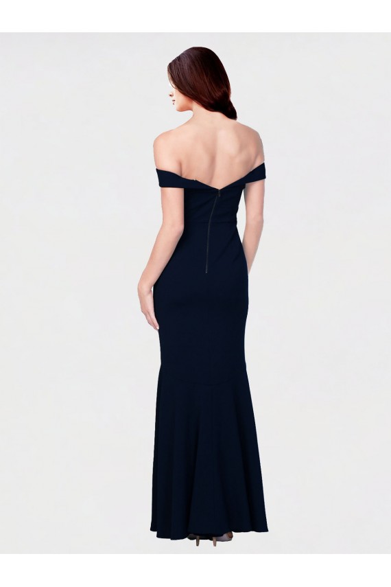 Best Stretch Crepe Low Back Long Off the Shoulder Mermaid Prom Dress Canada