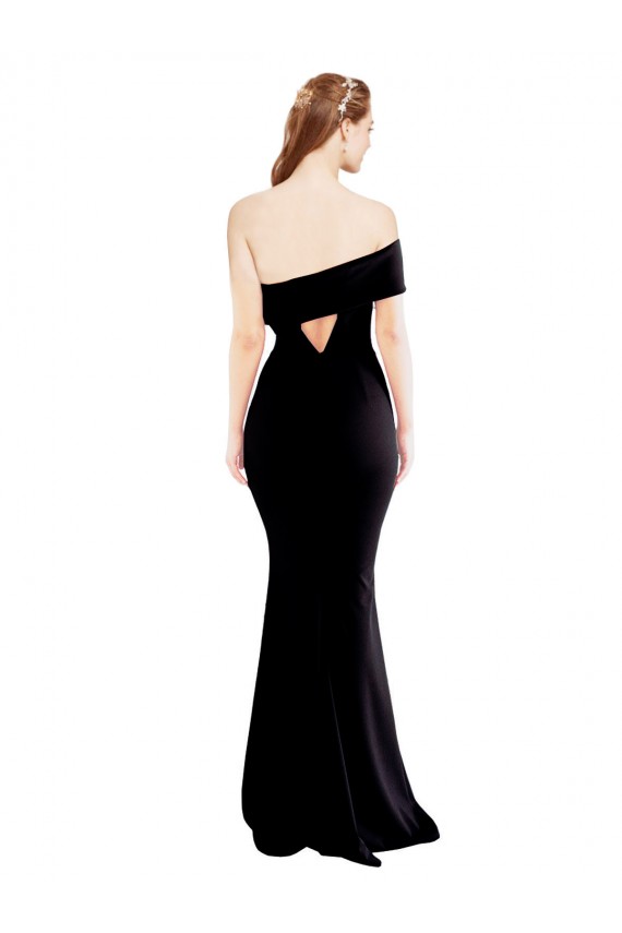 Best Stretch Crepe Keyhole Back Long One Shoulder Mermaid Prom Dress Canada