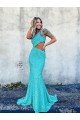 Best Velvet Sequin Sweep Train One Shoulder Mermaid Prom Dresses Canada