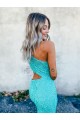 Best Velvet Sequin Sweep Train One Shoulder Mermaid Prom Dresses Canada