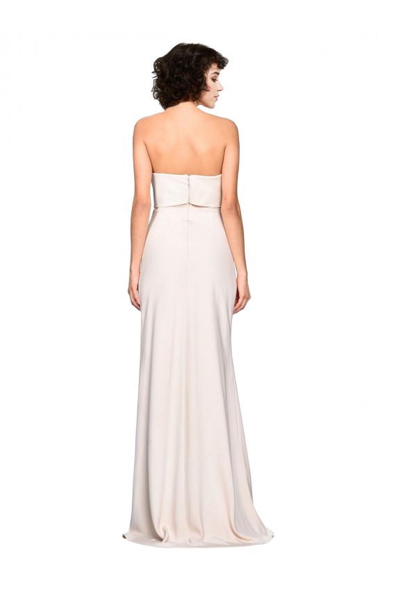 Best Stretch Crepe Long Strapless Mermaid Prom Dress Canada