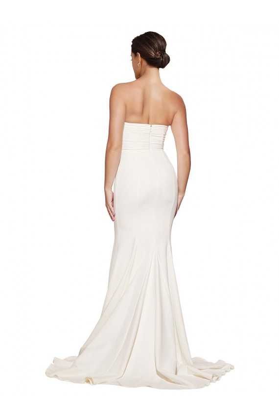 Best Stretch Satin Low Back Sweep Train Cowl Neck Mermaid Prom Dress Canada