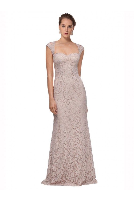 Best Lace Long Sweetheart Cap Sleeves Evening Prom Dress Canada