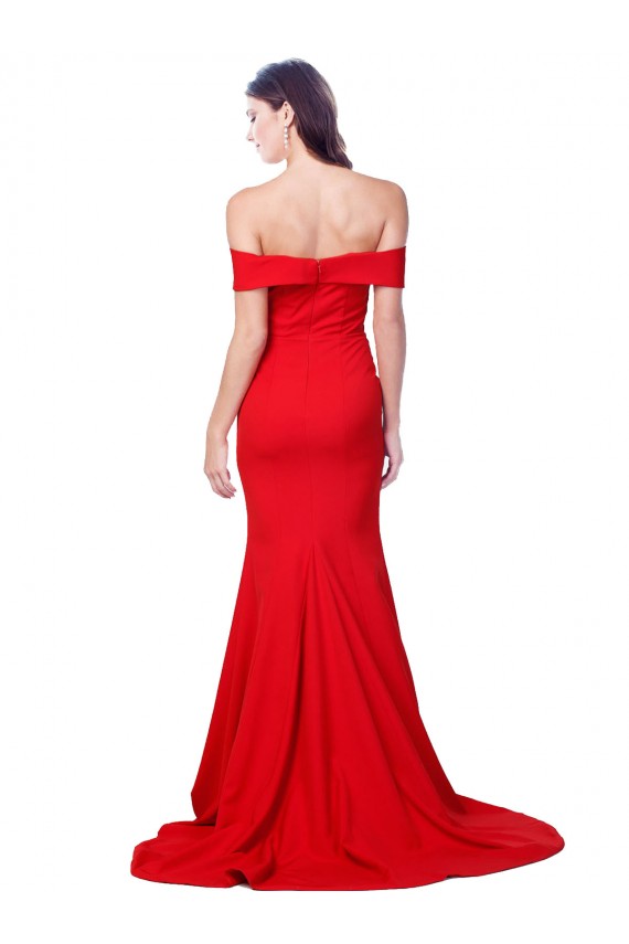 Best Stretch Crepe Long Sweetheart Mermaid Side Slit Prom Dress Canada