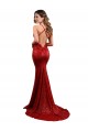 Best Sequin Low Back Long V-Neck Mermaid Evening Gown Canada