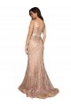 Best Sequin & Sparkling Sequin V-Back Long V-Neck Mermaid Plus Size Formal Prom Dress Canada