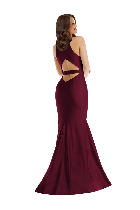 Best Silky Satin Open Back Long V-Neck Mermaid Plus Size Formal Prom Dress Canada