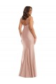 Best Silky Satin Long V-Neck Dusty Pink Mermaid Plus Size Formal Prom Dress Canada