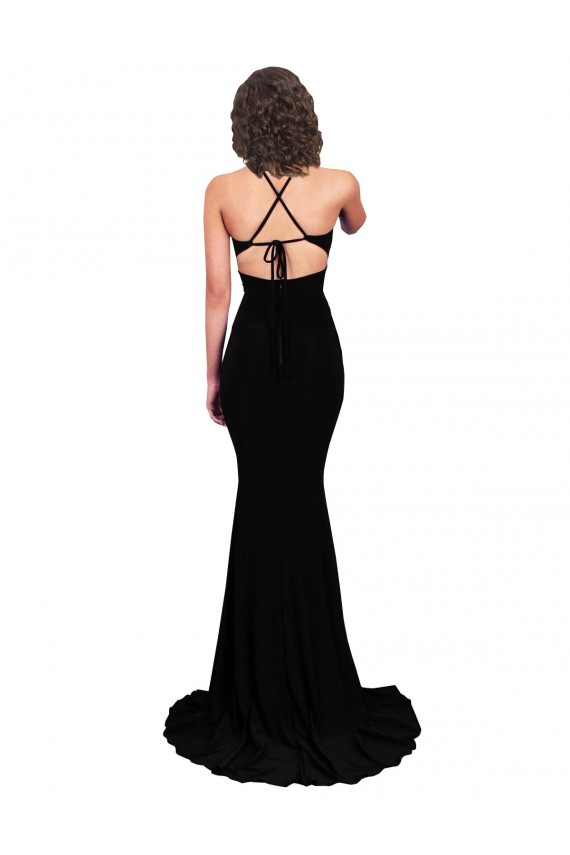 Best Spandex Open Back Long V-Neck Mermaid Prom Dress Canada