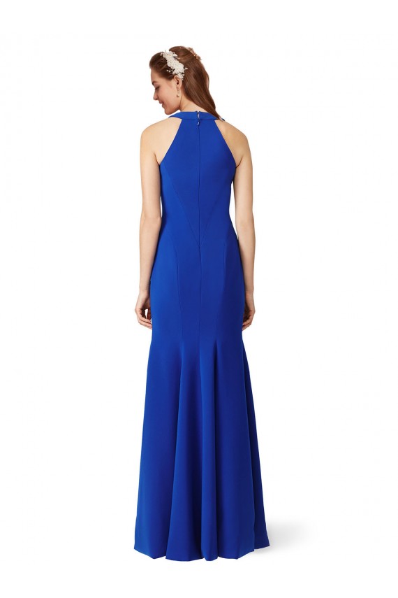 Best Stretch Crepe Long V-Neck Royal Blue Mermaid Prom Dress Canada