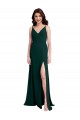 Best Stretch Crepe Long V-Neck A-Line Side Slit Prom Dress Canada