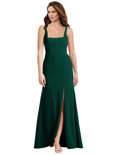 Best Stretch Crepe Long Square Neck Trumpet Prom Dress Canada