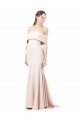 Best Stretch Crepe Long Off the Shoulder Nude Mermaid Prom Dress Canada