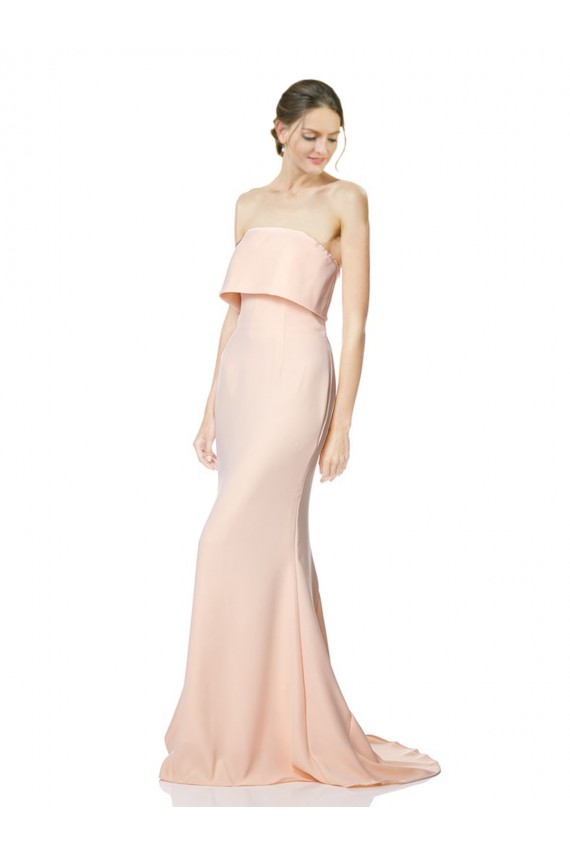 Best Stretch Crepe Long Strapless Mermaid Black Tie Prom Dress Canada