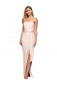 Best Stretch Crepe Long Strapless Sheath High Side Slit Prom Dress Canada