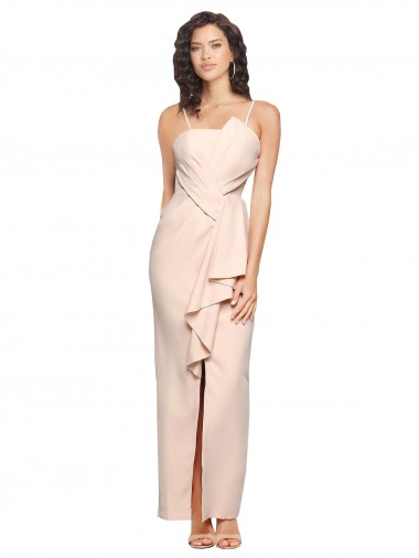 Best Stretch Crepe Low Back Long Strapless Sheath Prom Dress Canada