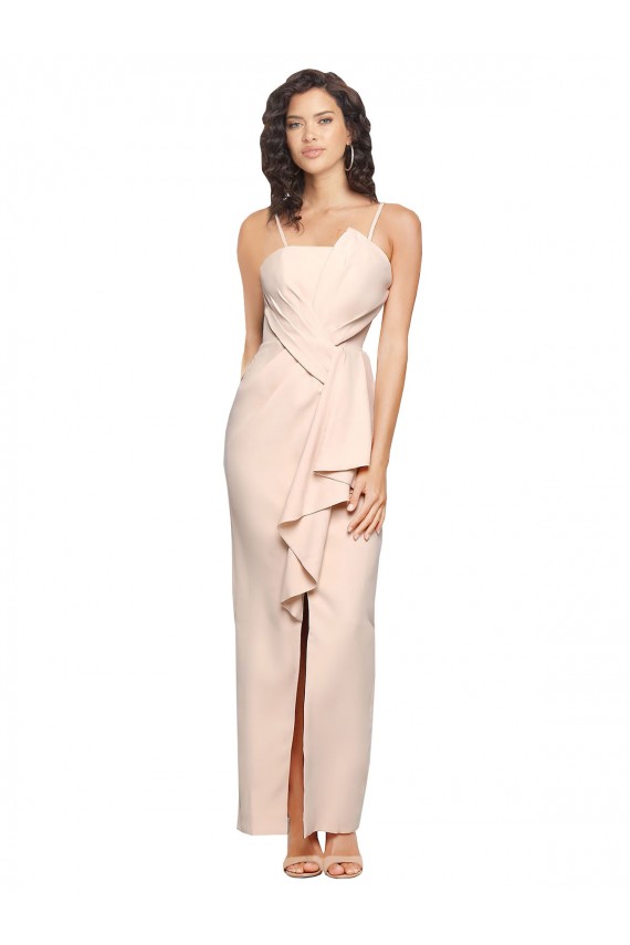 Best Stretch Crepe Low Back Long Strapless Sheath Prom Dress Canada