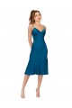 Best Silky Satin Low Back Midi Length V-Neck A-Line Prom Dress Canada