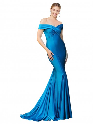 Best Satin Long High Neck Mermaid Prom Dresses Canada