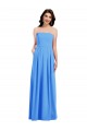 Best Stretch Crepe Low Back Long Strapless Peacock Blue Trumpet Prom Dress Canada