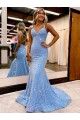 Best Velvet Sequin Sweep Train V-Neck Sheath Evening Gown Canada