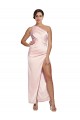 Best Silky Satin Low Back Long One Shoulder A-Line Prom Dress Canada