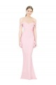 Best Stretch Crepe Low Back Long Strapless Pink A-Line Prom Dress Canada