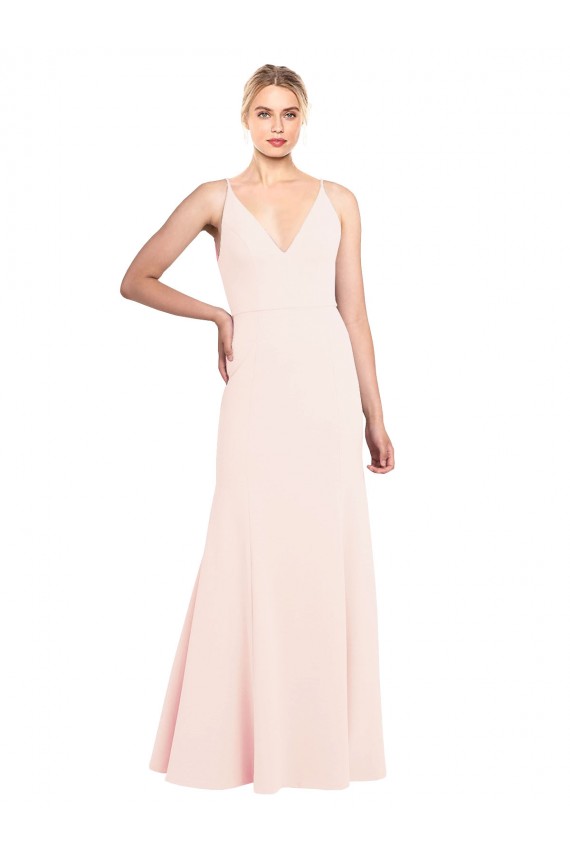Best Stretch Crepe Long High Neck A-Line Evening Prom Dress Canada