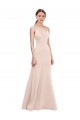 Best Stretch Crepe V-Back Long V-Neck Pink A-Line Prom Dress Canada