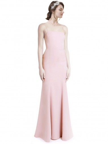 Best Stretch Crepe Criss Cross Open Back Long Spaghetti Straps Mermaid Sheath Prom Dress Canada