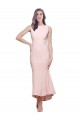 Best Stretch Crepe Low Back Midi Length High Neck Sheath High Low Prom Dress Canada