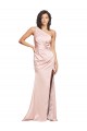 Best Silky Satin Low Back Long One Shoulder Sheath Prom Dress Canada