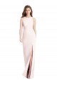 Best Stretch Crepe Long Bateau Neck Trumpet Front Slit Prom Dress Canada