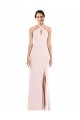 Best Stretch Crepe Low Back Long Halter Neck Trumpet Prom Dress Canada