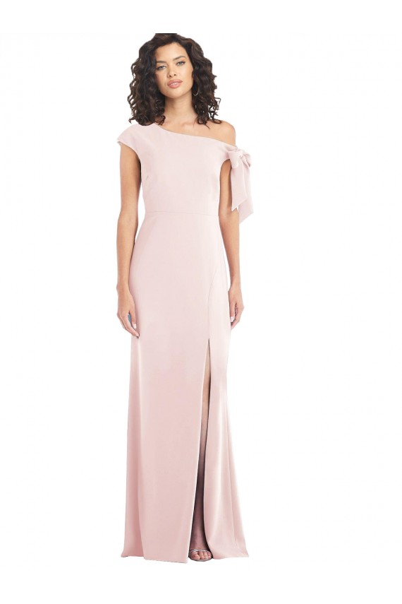 Best Stretch Crepe Long Off the Shoulder Pink Trumpet Prom Dress Canada