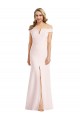 Best Stretch Crepe Long V-Neck Trumpet Front Slit Prom Dress Canada