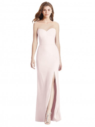Best Stretch Crepe Long Strapless Trumpet Prom Dresses Canada