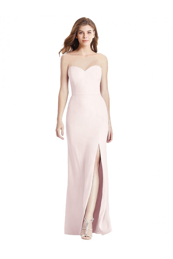 Best Stretch Crepe Long Strapless Trumpet Prom Dresses Canada