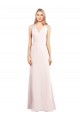 Best Stretch Crepe Keyhole Back Long V-Neck Pink Trumpet Prom Dress Canada