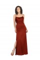 Best Silky Satin Low Back Long Spaghetti Straps Red A-Line Prom Dress Canada