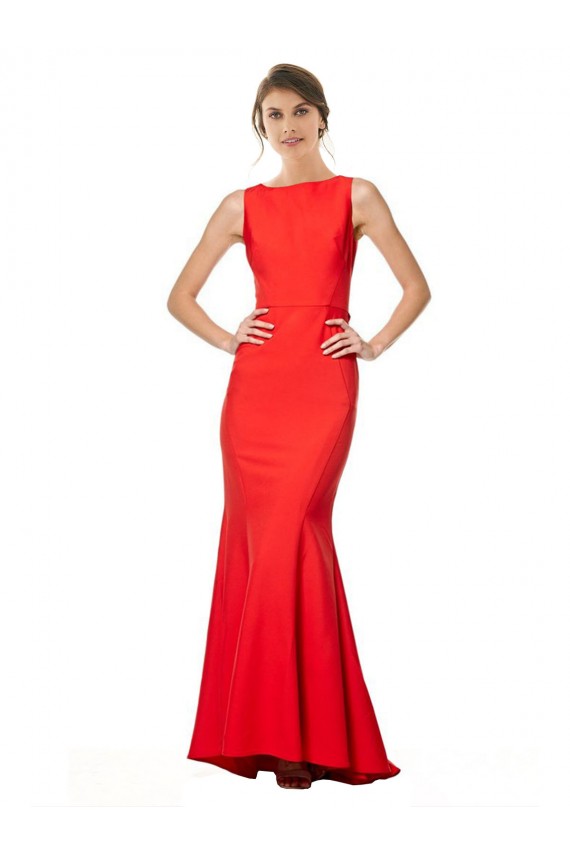 Best Stretch Crepe Open Back Long Halter Neck Mermaid Prom Dress Canada