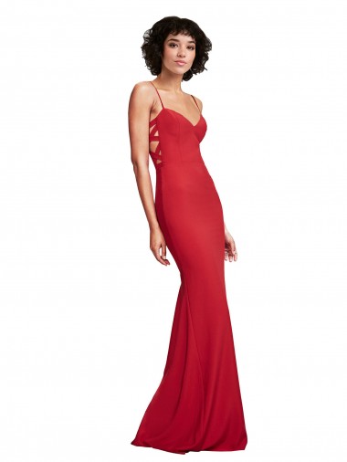 Best Stretch Crepe Long Spaghetti Straps Mermaid Prom Dresses Canada