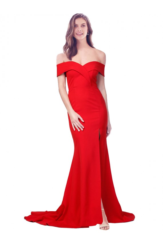 Best Stretch Crepe Long Sweetheart Mermaid Side Slit Prom Dress Canada