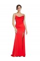 Best Stretch Satin Low Back Long Cowl Neck Sheath Prom Dress Canada