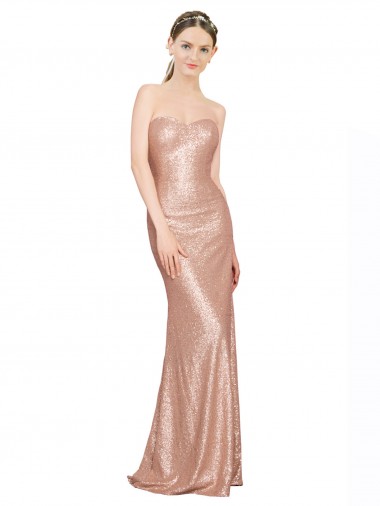 Best Sequin Low Back Long Sweetheart A-Line Prom Dress Canada