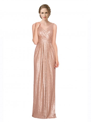 Best Sequin Long V-Neck Sheath Prom Dress Canada