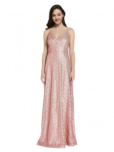 Best Sequin Low Back Long V-Neck Sheath Prom Dress Canada