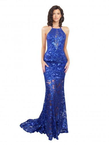 Best Lace Long High Neck Mermaid Prom Dresses Canada