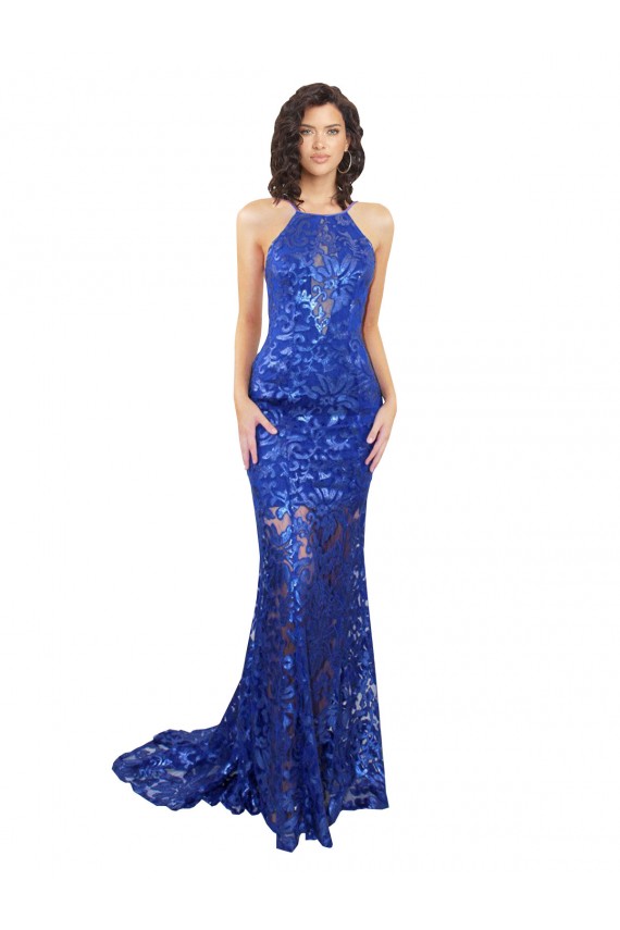 Best Lace Long High Neck Mermaid Prom Dresses Canada