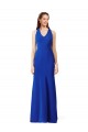 Best Stretch Crepe Long V-Neck Royal Blue Mermaid Prom Dress Canada